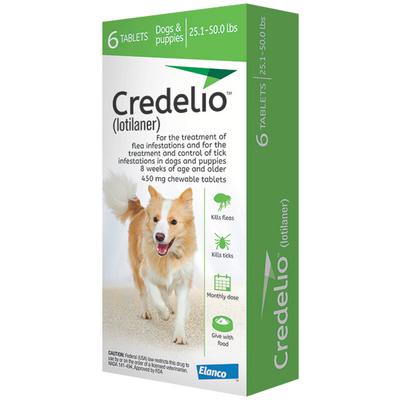 Credelio Chewable Tablet 25.1-50.0 lbs 6 treatments (Green box)