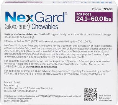 NexGard Chewable Tablets 24.1-60 lbs (Purple Box)